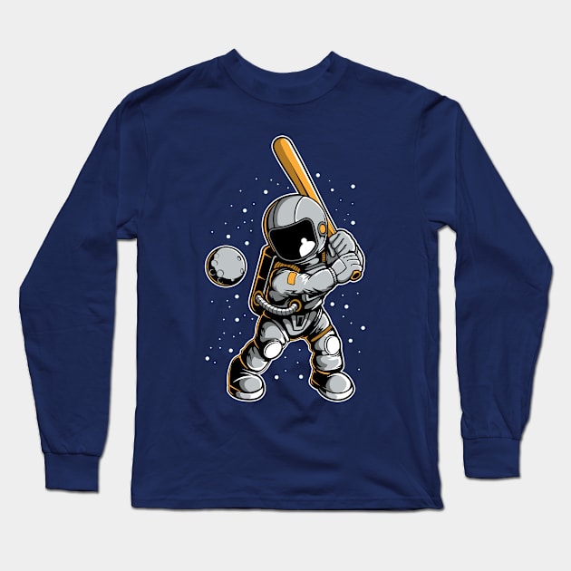 astronaut baseball Long Sleeve T-Shirt by Mako Design 
